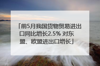 前5月我国货物贸易进出口同比增长2.5% 对东盟、欧盟进出口增长