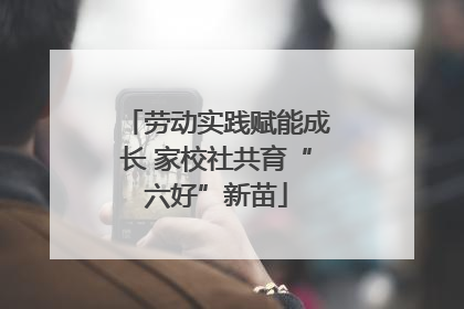 劳动实践赋能成长 家校社共育“六好”新苗