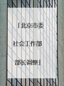 北京市委社会工作部部长调整