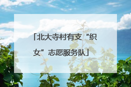 北大寺村有支“织女”志愿服务队