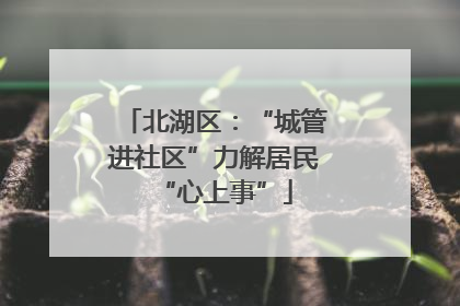 北湖区：“城管进社区”力解居民“心上事”