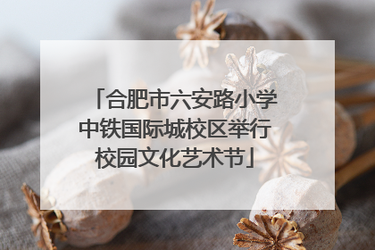 合肥市六安路小学中铁国际城校区举行校园文化艺术节