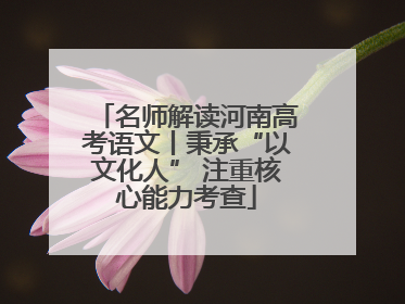 名师解读河南高考语文丨秉承“以文化人” 注重核心能力考查