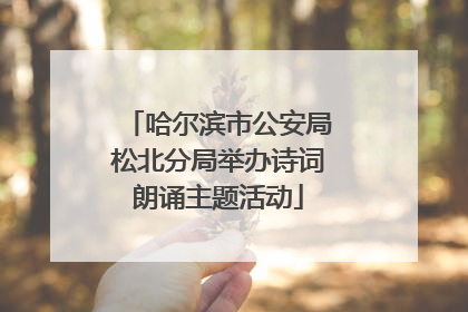 哈尔滨市公安局松北分局举办诗词朗诵主题活动