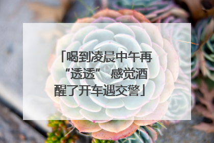 喝到凌晨中午再“透透” 感觉酒醒了开车遇交警
