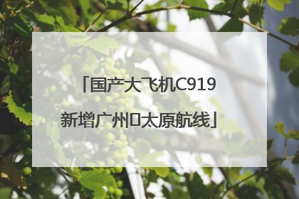 国产大飞机C919新增广州⇌太原航线