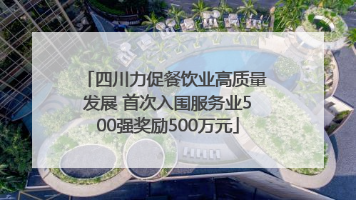 四川力促餐饮业高质量发展 首次入围服务业500强奖励500万元