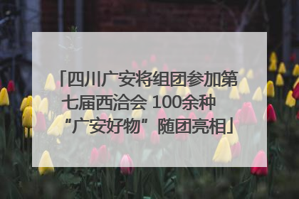 四川广安将组团参加第七届西洽会 100余种“广安好物”随团亮相