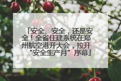 安全、安全，还是安全！全省住建系统在郑州航空港开大会，拉开“安全生产月”序幕