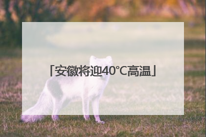 安徽将迎40℃高温