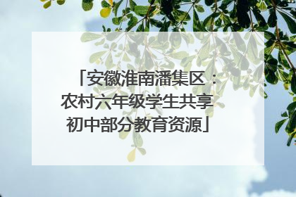 安徽淮南潘集区：农村六年级学生共享初中部分教育资源