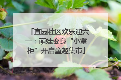 宜园社区欢乐迎六一：萌娃变身“小掌柜”开启童趣集市