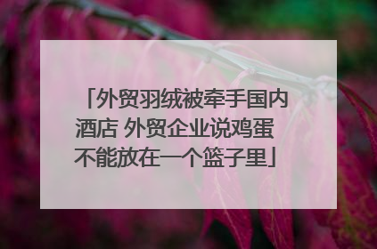 外贸羽绒被牵手国内酒店 外贸企业说鸡蛋不能放在一个篮子里