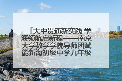 大中贯通新实践 学海领航启新程——南京大学数学学院导师团赋能新海初级中学九年级学子生涯规划