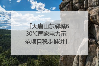 大唐山东郓城630℃国家电力示范项目稳步推进