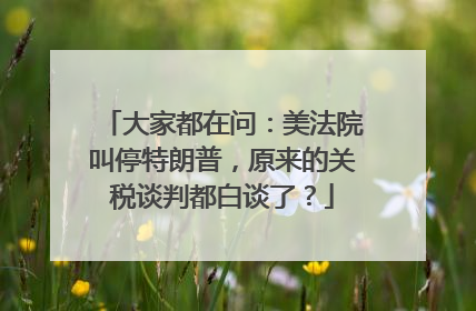大家都在问：美法院叫停特朗普，原来的关税谈判都白谈了？