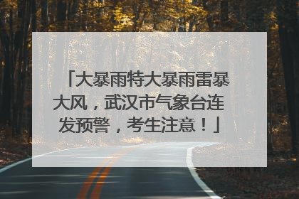 大暴雨特大暴雨雷暴大风，武汉市气象台连发预警，考生注意！