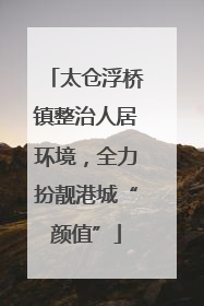 太仓浮桥镇整治人居环境，全力扮靓港城“颜值”