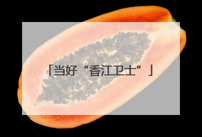 当好“香江卫士”