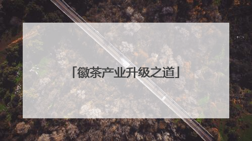 徽茶产业升级之道