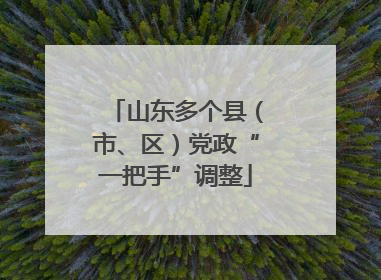 山东多个县（市、区）党政“一把手”调整