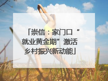 崇信：家门口“就业黄金期”激活乡村振兴新动能