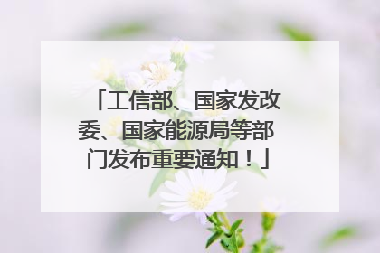 工信部、国家发改委、国家能源局等部门发布重要通知！