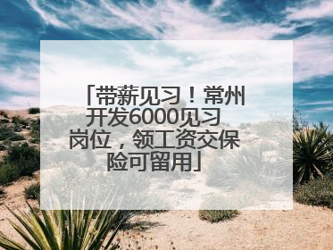 带薪见习！常州开发6000见习岗位，领工资交保险可留用