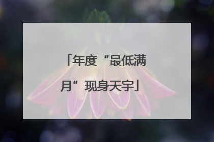 年度“最低满月”现身天宇