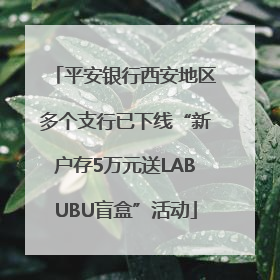 平安银行西安地区多个支行已下线“新户存5万元送LABUBU盲盒”活动