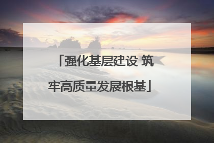 强化基层建设 筑牢高质量发展根基
