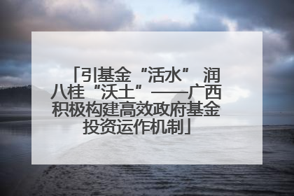 引基金“活水” 润八桂“沃土”——广西积极构建高效政府基金投资运作机制