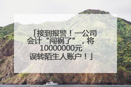 接到报警！一公司会计“闯祸了”，将10000000元误转陌生人账户！