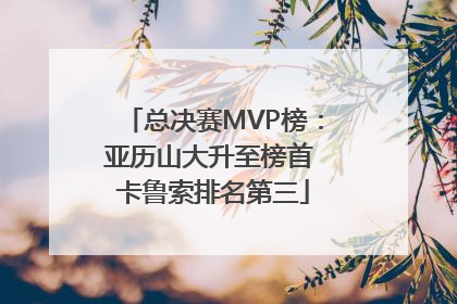 总决赛MVP榜：亚历山大升至榜首 卡鲁索排名第三