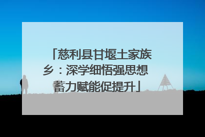 慈利县甘堰土家族乡：深学细悟强思想 蓄力赋能促提升