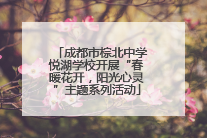 成都市棕北中学悦湖学校开展“春暖花开，阳光心灵”主题系列活动
