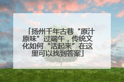 扬州千年古巷“原汁原味”过端午，传统文化如何“活起来”在这里可以找到答案