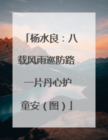 杨水良：八载风雨巡防路 一片丹心护童安（图）