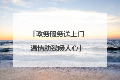 政务服务送上门 温情助残暖人心