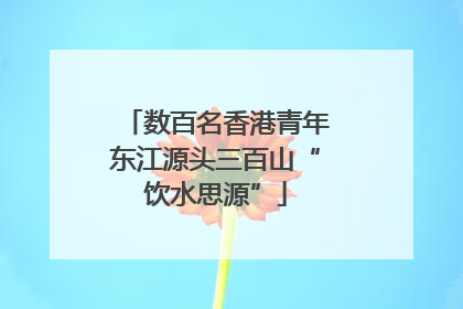 数百名香港青年东江源头三百山“饮水思源”
