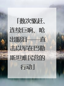 数次驱赶、连续巨响、呛出眼泪——直击以军在巴勒斯坦难民营的行动