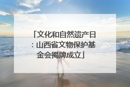 文化和自然遗产日：山西省文物保护基金会揭牌成立
