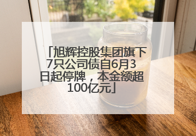 旭辉控股集团旗下7只公司债自6月3日起停牌，本金额超100亿元