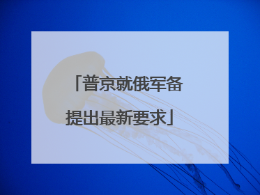 普京就俄军备提出最新要求