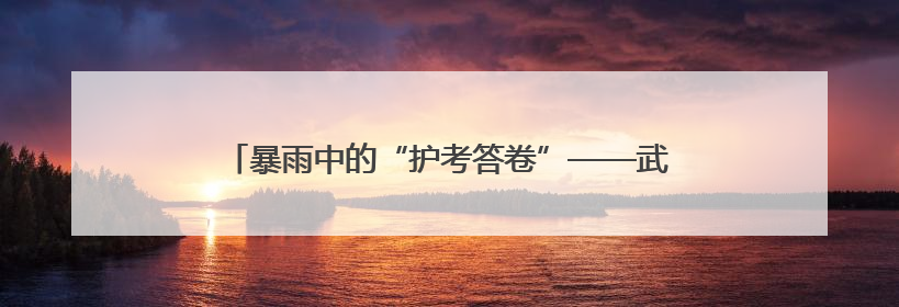 暴雨中的“护考答卷”——武汉新洲公安暖心护航高考首日