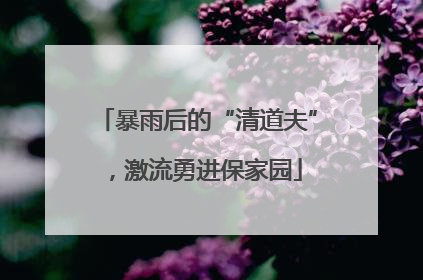 暴雨后的“清道夫”，激流勇进保家园