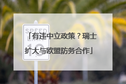 有违中立政策？瑞士扩大与欧盟防务合作