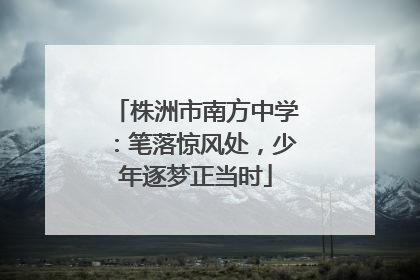 株洲市南方中学：笔落惊风处，少年逐梦正当时