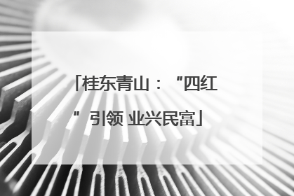 桂东青山：“四红”引领 业兴民富