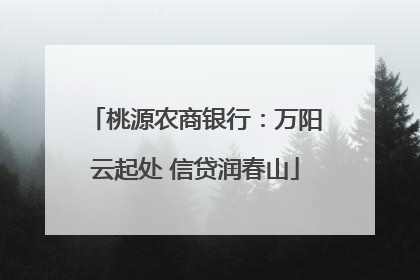 桃源农商银行：万阳云起处 信贷润春山